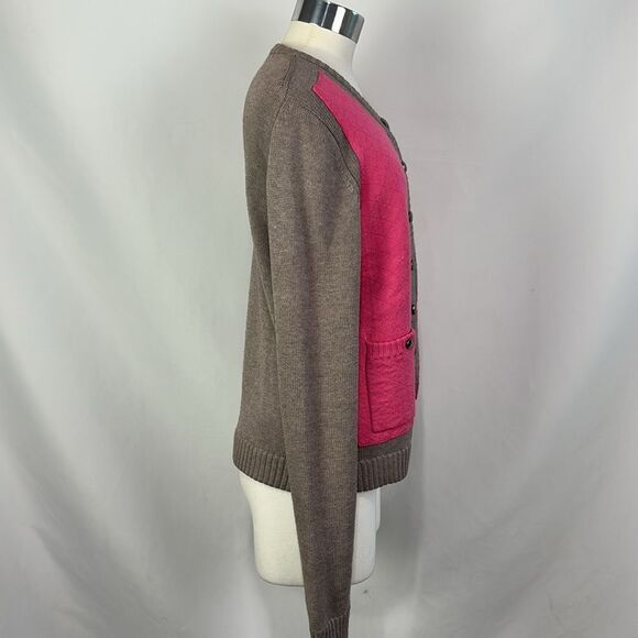 Marc Jacob's Tan Pink Pocket Front Cardigan - Picture 3 of 6
